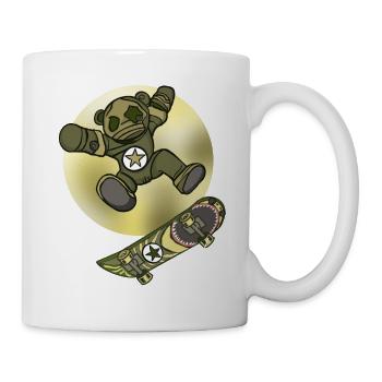 Halloween Skater Teddy with Skateboard - Mug - white - Right