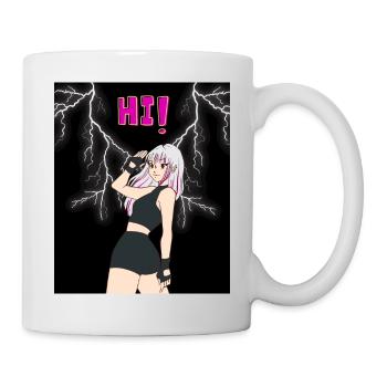 Anime Girl HI Designer T-Shirt - Tasse - Weiß - Rechts
