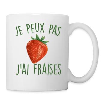 Je peux pas j'ai fraises - Mug blanc - blanc - Droite