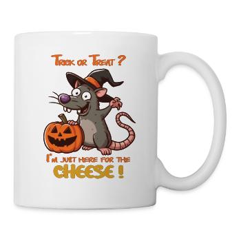 halloween rat, trick or treat cheese - Mug - white - Right