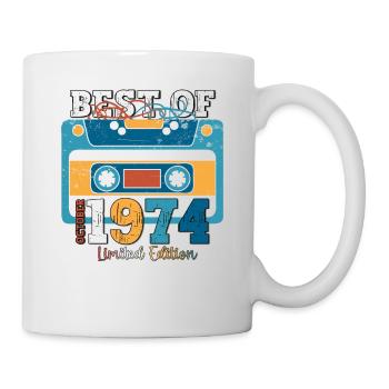 49th Birthday Husband October Vintage 1974 Cassette Tape - Mug - white - Right