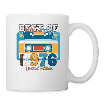 47. Geburtstag Mann Oktober Jahrgang 1976 Kassette - Tasse - Weiß - Rechts