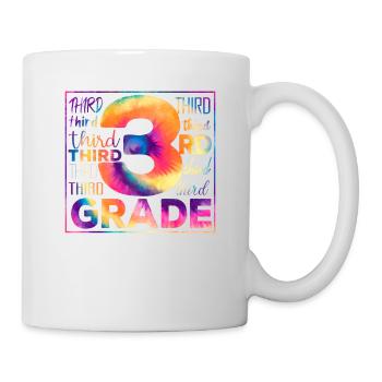 Tie Dye 3rd Grade Third Typography Team Students - Mug - white - Right