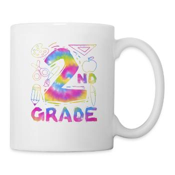 Tie Dye 2e année Deuxième équipe de typographie Élève - Mug blanc - blanc - Droite