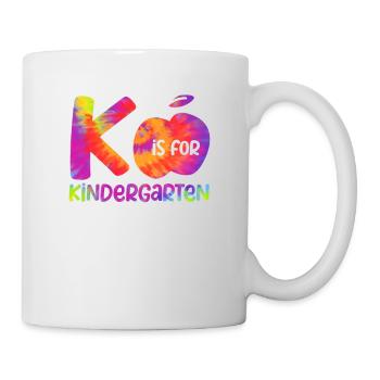 K is for Kindergarten Teacher Tie Dye 100. - Mug - white - Right