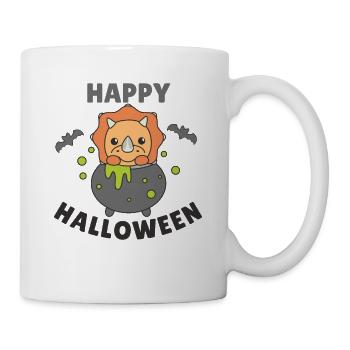 Triceratops Happy Halloween Cauldron Bat - Mug blanc - blanc - Droite