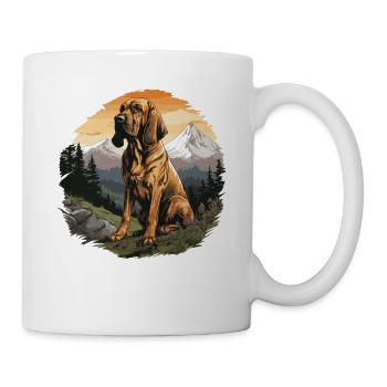 Hund Bloodhound - Tasse - Weiß - Rechts
