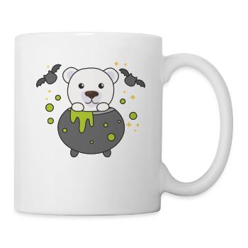Ours polaire Joyeuse chauve-souris chaudron d’Halloween - Mug blanc - blanc - Droite