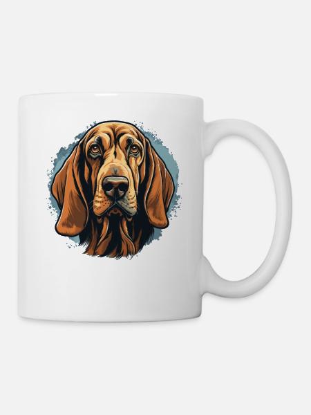Hund Bloodhound - Tasse - Weiß