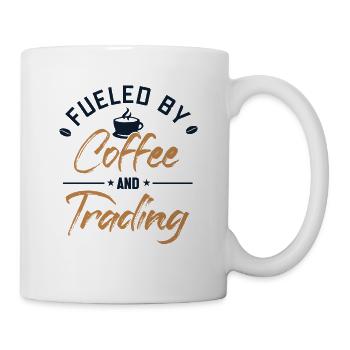 Fueled by Coffee and Trading Trader Börse - Tasse - Weiß - Rechts