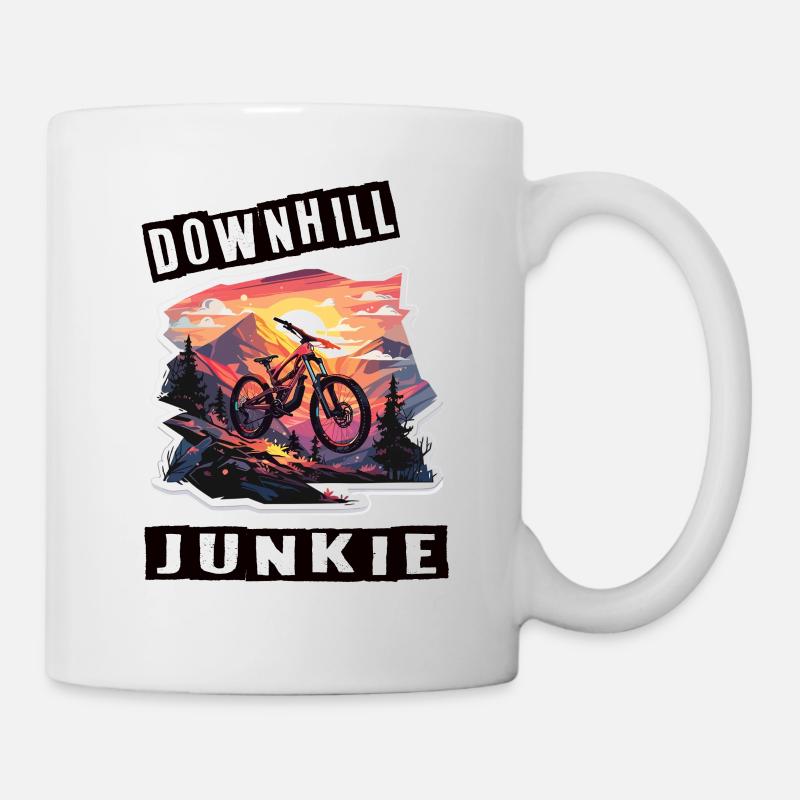 Downhill Mountain Biker Downhill Junkie - Mug blanc - blanc