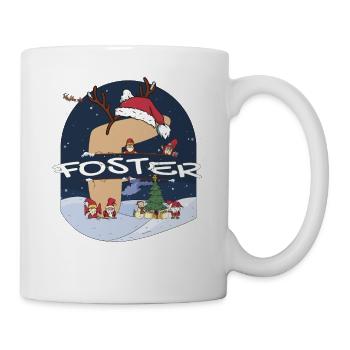 Awesome Foster Name w Santa Hat in Xmas Theme - Mug - white - Right