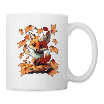 Süßer niedlicher Fuchs im Herbst Geschenk - Tasse - Weiß - Rechts