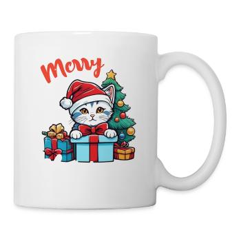 Kitten and Merry Christmas - Mug - white - Right