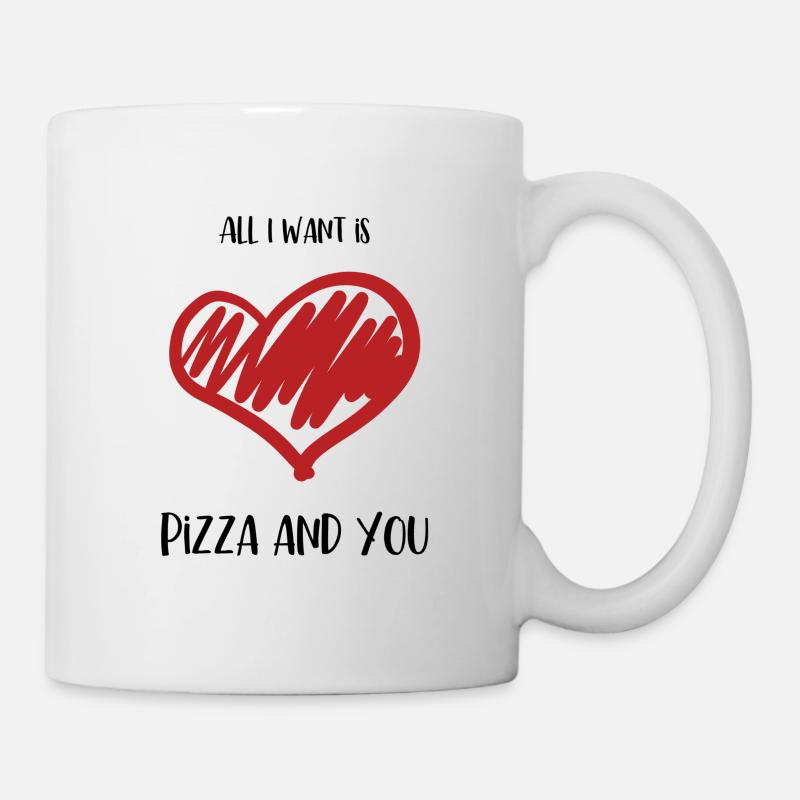 Tout ce que je veux, c’est de la pizza et toi - Mug blanc - blanc