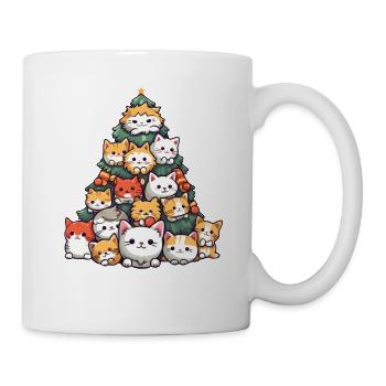 Christmas Magic: Cartoon Cats in the Christmas Tree - Mug - white - Right
