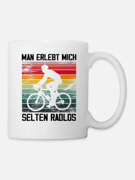 Radler Rennradfahrer Man Erlebt Mich Selten Radlos - Tasse - Weiß