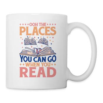 Ooh Les endroits où vous pouvez aller quand vous lisez - Mug blanc - blanc - Droite
