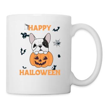 Bulldog in Pumpkin Cute Dogs Happy Halloween - Mug - white - Right