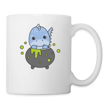 Dino Happy Halloween Cauldron Bat - Mug - white - Right