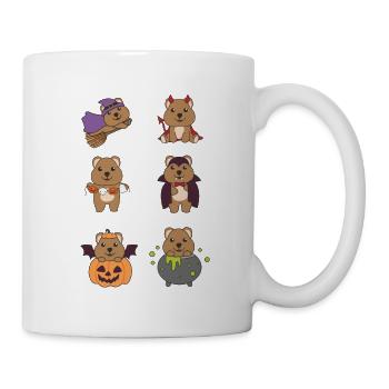 Quokka Halloween Devil Pumpkin Vampier Costume - Mug - white - Right