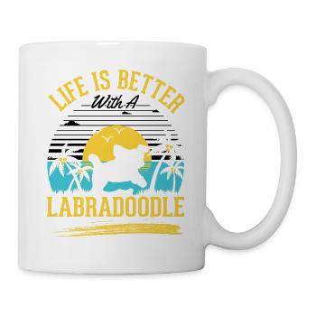 Life is better with a Labradoodle - Mug - white - Right