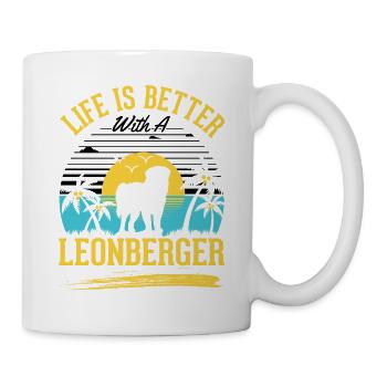 Life is better with a Leonberger - Mug - white - Right