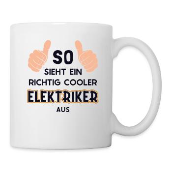 So sieht ein cooler Elektriker aus Elektroniker - Tasse - Weiß - Rechts