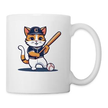 Baseball Katze I lustige Tiere | Sport | Kätzchen - Tasse - Weiß - Rechts
