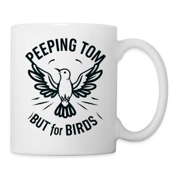 "voyeur mais pour les oiseaux" slogan pour les ob - Mug blanc - blanc - Droite