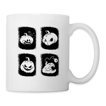 Citrouille d’Halloween rétro citrouille drôle - Mug blanc - blanc - Droite