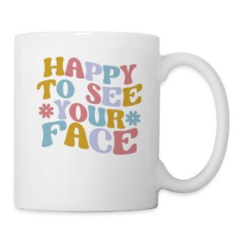 Happy To See Your Face Lehrer Schüler 100 Tage - Tasse - Weiß - Rechts