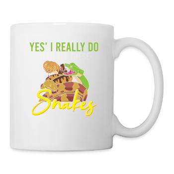 Lustige Python Schlange / Boa-Constrictor - Tasse - Weiß - Rechts