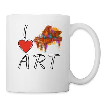 I LOVE ART PIANO - Tasse - Weiß - Rechts