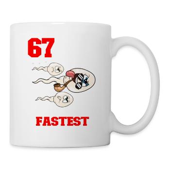 Lustiger Geburtstagsspruch 67 Jahre Alt - Tasse - Weiß - Rechts