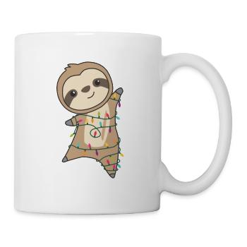 Faultier Weihnachten Weihnachtstiere süße Faultier - Tasse - Weiß - Rechts