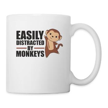 Facilement distrait par les singes - singe mignon - Mug blanc - blanc - Droite