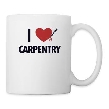 I love Carpentry, Carpenter, Wood Technician, Carpenter - Mug - white - Right