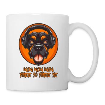 Musique, Casque, Chien, Hip Hop - Mug blanc - blanc - Droite
