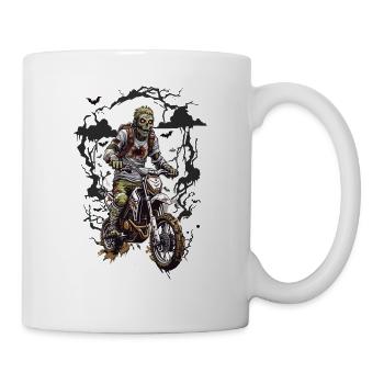 Zombie Motocross Spooky Night Biker Design - Mug - white - Right