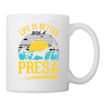 Life is better with a Presa Canario - Mug - white - Right