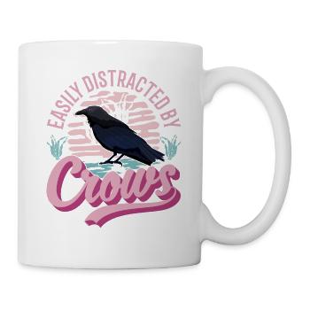 Facilement distrait par les corbeaux Corbeau Corbeau Corbeau - Mug blanc - blanc - Droite