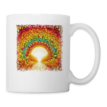 Autumnal Colour Magic: Rainbow of Leaves - Mug - white - Right