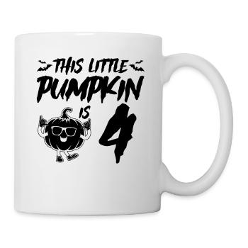 This Little Pumpkin Is 4 Years - Halloween 4th Bir - Tasse - Weiß - Rechts