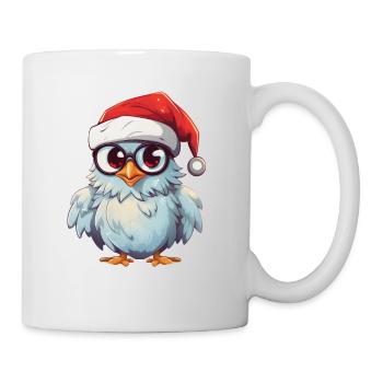Weiße Weihnachtseule: Festliche Eleganz - Tasse - Weiß - Rechts