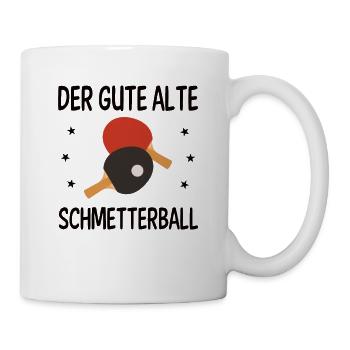 Der gute alte Schmetterball - Tischtennis Geschenk - Tasse - Weiß - Rechts