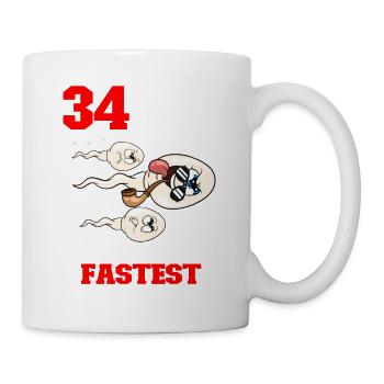 Lustiger Geburtstagsspruch 34 Jahre Alt - Tasse - Weiß - Rechts