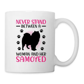 Frau und ihr Samojede Samojedenspitz - Tasse - Weiß - Rechts