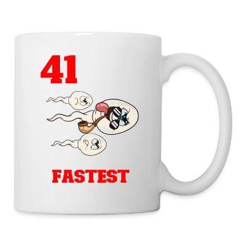 Lustiger Geburtstagsspruch 41 Jahre Alt - Tasse - Weiß - Rechts