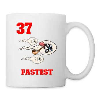 Lustiger Geburtstagsspruch 37 Jahre Alt - Tasse - Weiß - Rechts